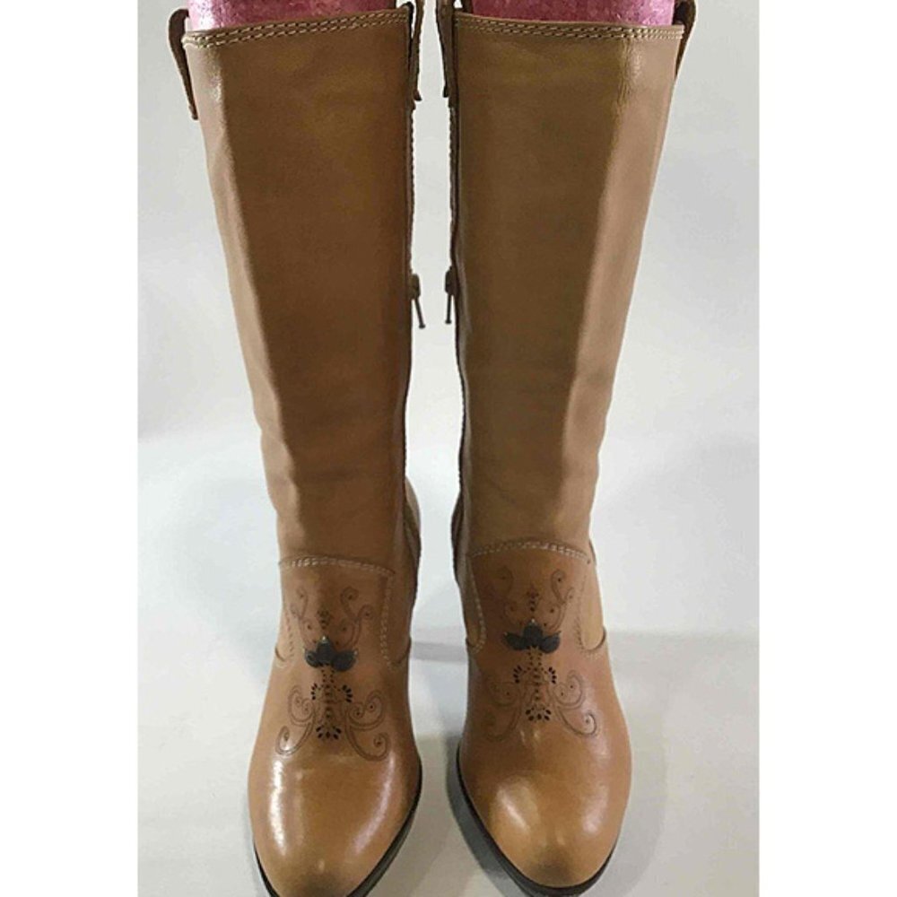 Isabella Fiore boots Light Brown/Tan Southwestern Boho Leather sz 7 - Picture 4 of 9